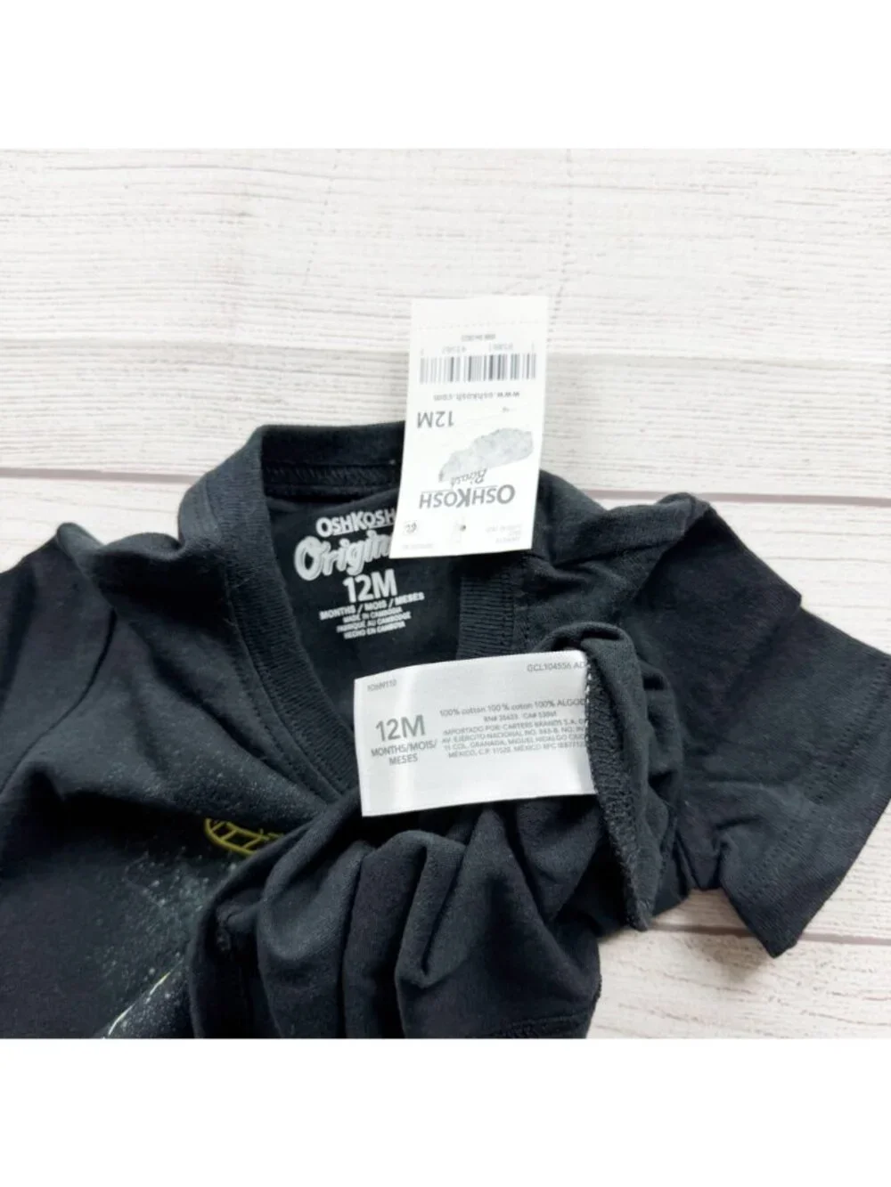 OshKosh B’gosh Boys Graphic Excavator T-Shirt Black NWT 9-12 Months